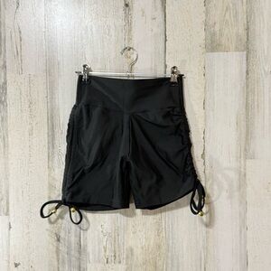 Elegant Black Women's Bike Shorts with Side Ties